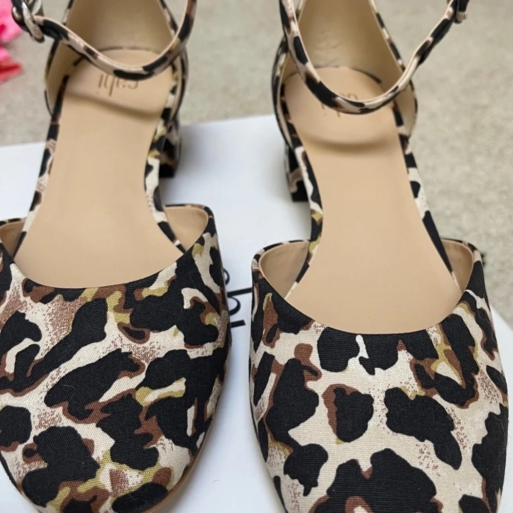CABI LEOPARD KIKI 6020 NEW IN BOX ANKLE STRAP HEELS-SIZE 9